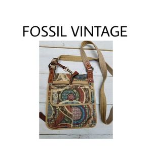 FOSSIL VINTAGE fabric organizer crossbody